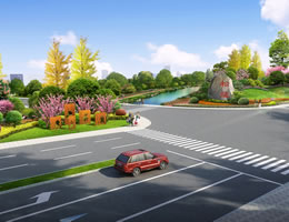 松埡場(chǎng)鎮(zhèn)入口綠地景觀